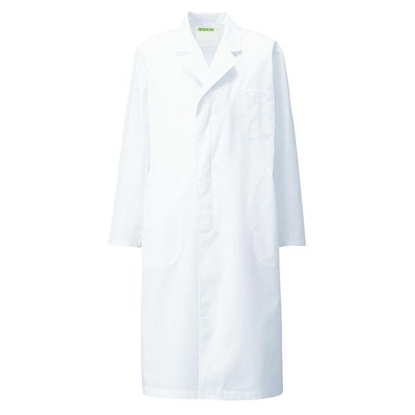 KAZEN メンズ診察衣S型長袖（ドクターコート） 医療白衣 ホワイト シングル M 110-30（直送品）