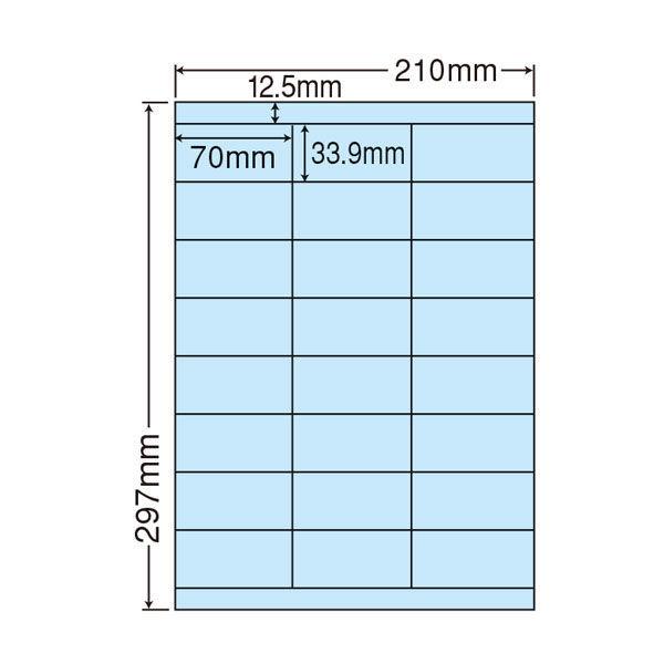 東洋印刷 ナナカラーラベル マルチタイプカラーラベル再剥離タイプ  ブルー A4 24面 1ケース（500シート） CL48FHB（直送品）