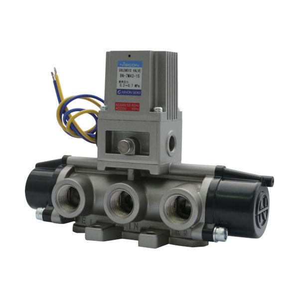 日本精器 4方向電磁弁15AAC200V7Mシリーズシングル BN-7M43-15-E200 1台 104-5563（直送品）