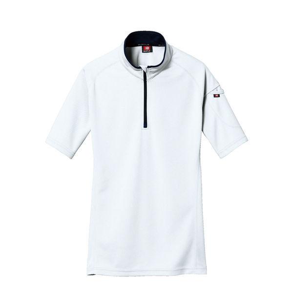 バートル 半袖ジップシャツ ホワイト L 415-29-L（直送品）