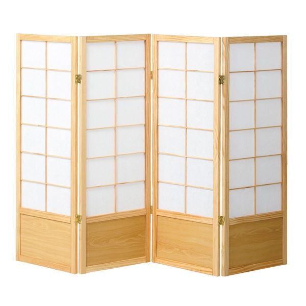 弘益 和風衝立4連 ナチュラル （1枚あたり）幅450×奥行20×高さ1200mm×4枚 JP-S120-4（NA） 1台（直送品） 8,995円