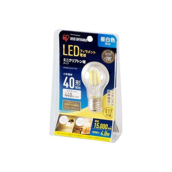 LOHACO - アイリスオーヤマ LED フィラメント電球 E17 40形 昼光色