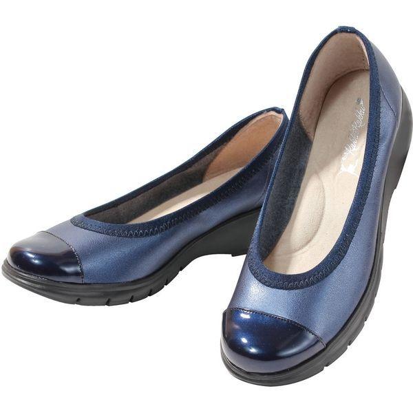 G-STARS ラックラックパンプス GS-0208 ネイビー 24.5cm 412459 1足 　介援隊 W2327（直送品）