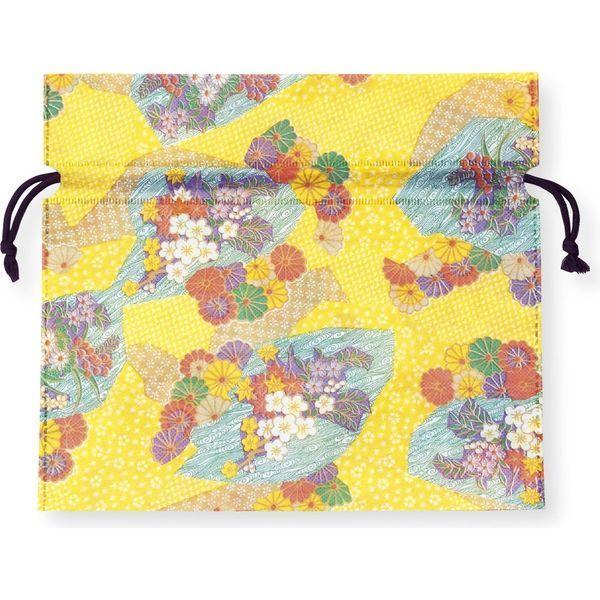 三景 巾着袋 宴 イエロー 小(1ケース) 731052 1ケース(500枚入)（直送品）