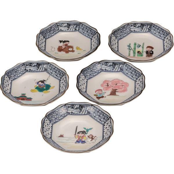 伊野正峰 4 2号皿揃 日本むかし話 直送品 1セット K7 送料無料新品