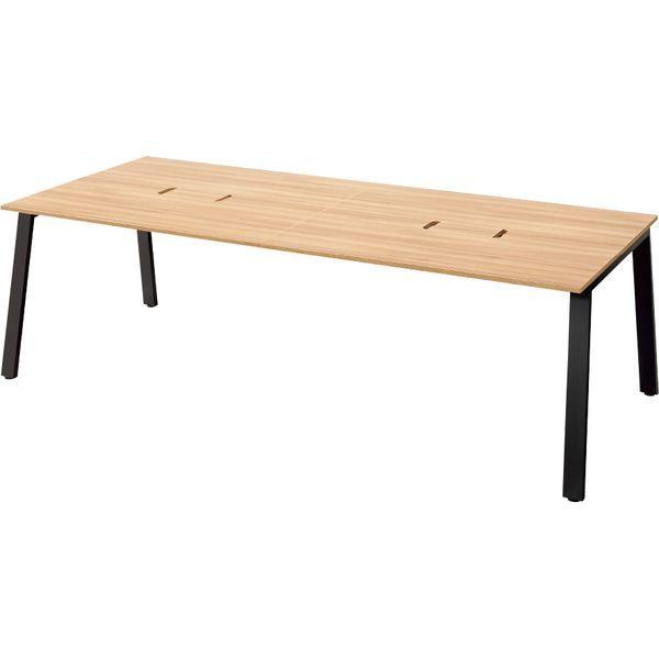 【組立設置込】Garage MRフリースタイルデスク配線収納付 幅2400×奥行1200×高さ720mm ナチュラル/ブラック 604766 1台（直送品） 76,160円