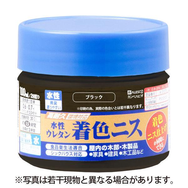 水性ウレタン着色ニス ブラック 100ML #00707654022100 カンペハピオ（直送品）