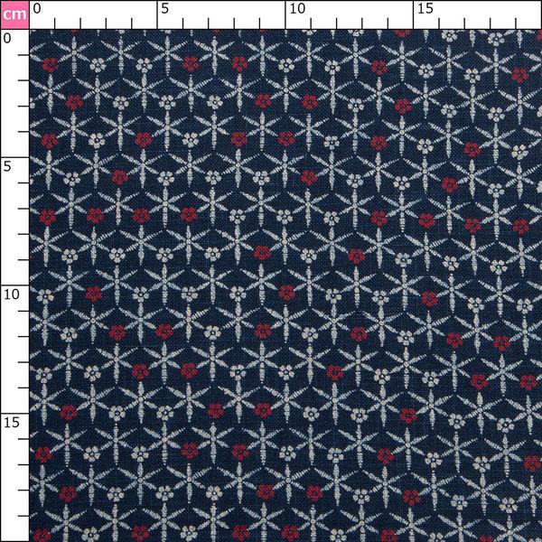和風モダン柄生地 巾110cm×4m切売カット 花菱柄 KP7090-52-4M 【フラワー】 手芸・ハンドメイド用品（直送品）