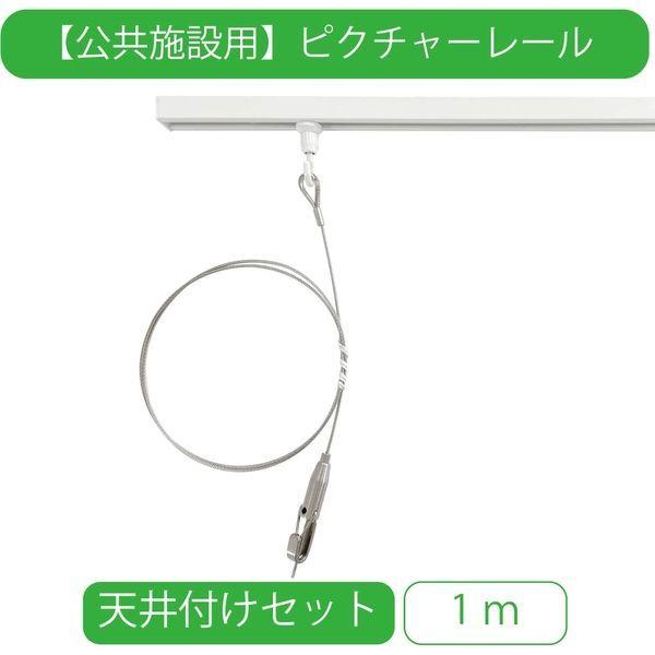 【公共施設用】 TOSO T-1_1m_T_WHI ピクチャ―レール_1m_天井付け セット＜ホワイト＞ 1セット（直送品）