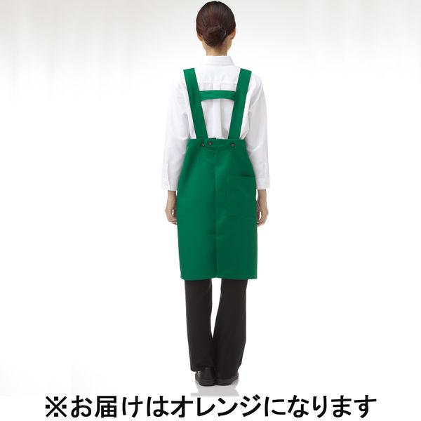 LOHACO - KAZEN 胸当てエプロンH型 オレンジ APK489-C/4 L（直送品）