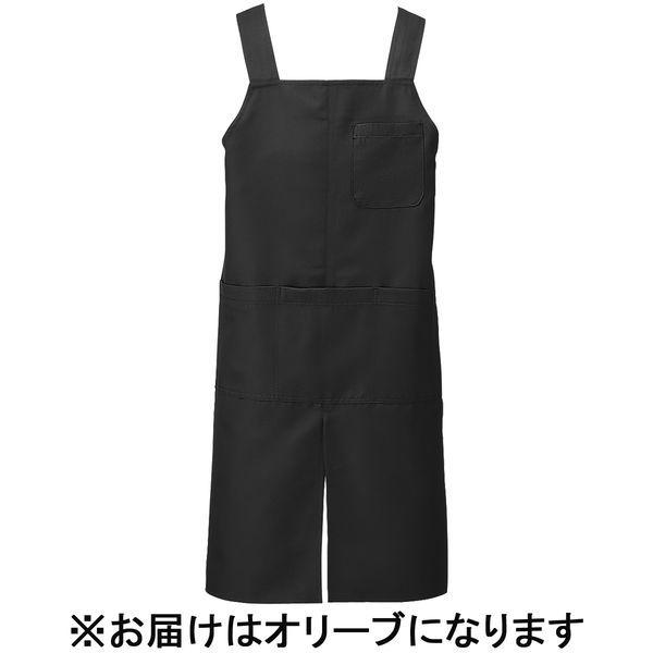 LOHACO - KAZEN 胸当てエプロンH型 オリーブAPK489-C/78 L（直送品）