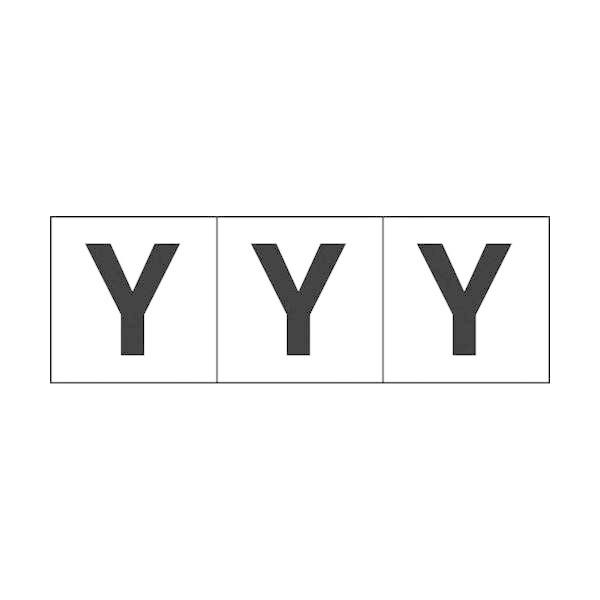 トラスコ中山 TRUSCO アルファベットステッカー 50×50 「Y」 白地/黒文字 3枚入 TSN-50-Y 1組(3枚) 438-9603（直送品）