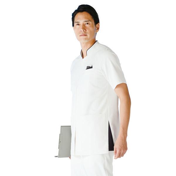 KAZEN メンズジャケット半袖 医療白衣 ホワイトXネイビー 3L 053-28（直送品） 6,255円