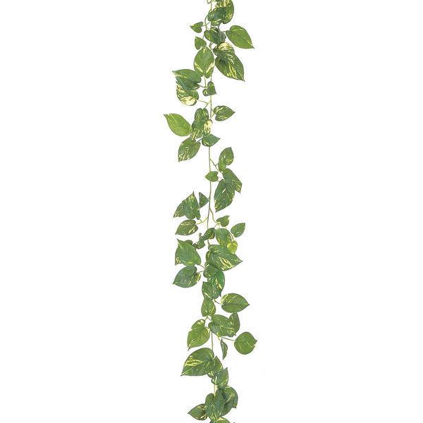 タカショー 人工観葉植物 ガーランド ポトス ワイヤー入 180cm 1セット（6本入）（直送品）