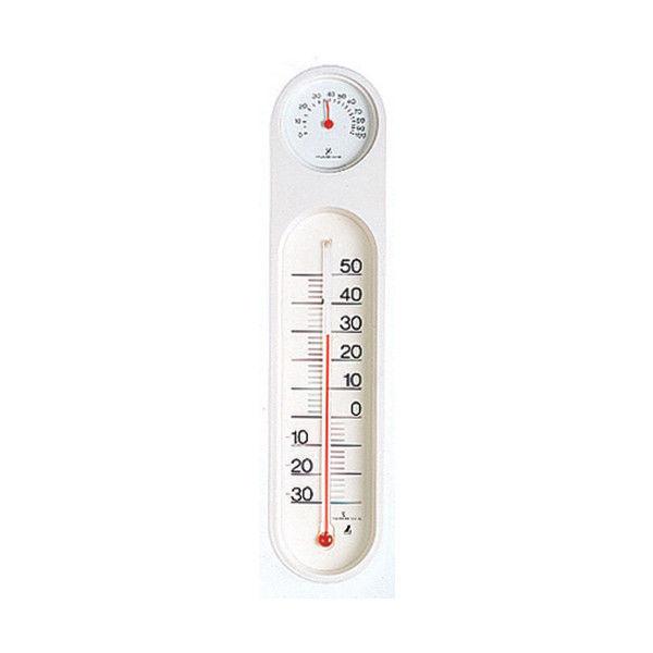 温湿度計　PCオーバル　ホワイト＆ホワイト　48927　1セット（10個）　シンワ測定　（直送品）