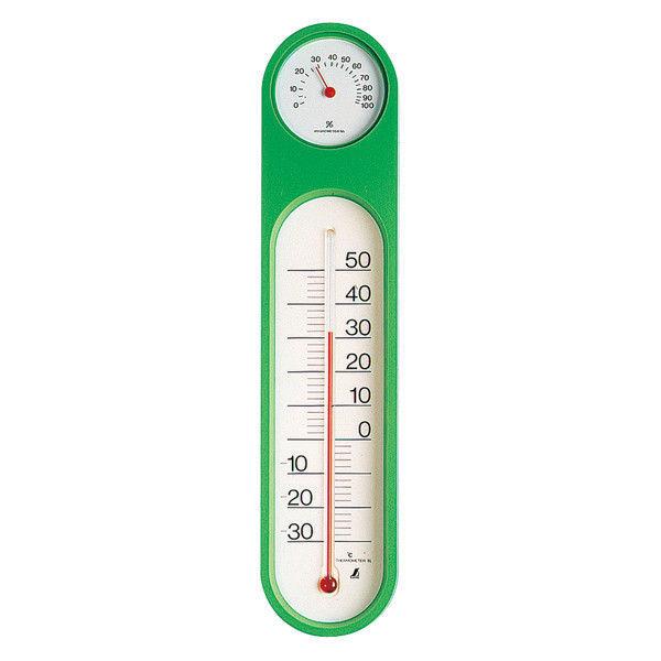 温湿度計　PCオーバル　M-2　グリーン　スリーブパック　72615　1セット（10個）　シンワ測定　（直送品）