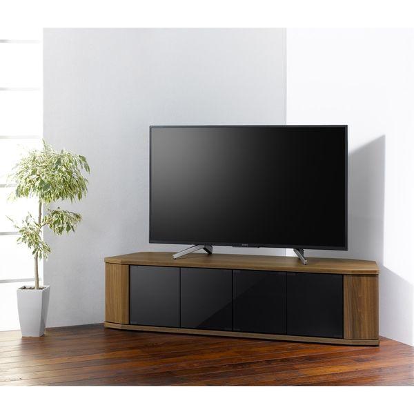 朝日木材加工 コーナーテレビ台 ウォールナット 幅1488×奥行390×高さ377mm RCA-1500AV-CR 1台（直送品）