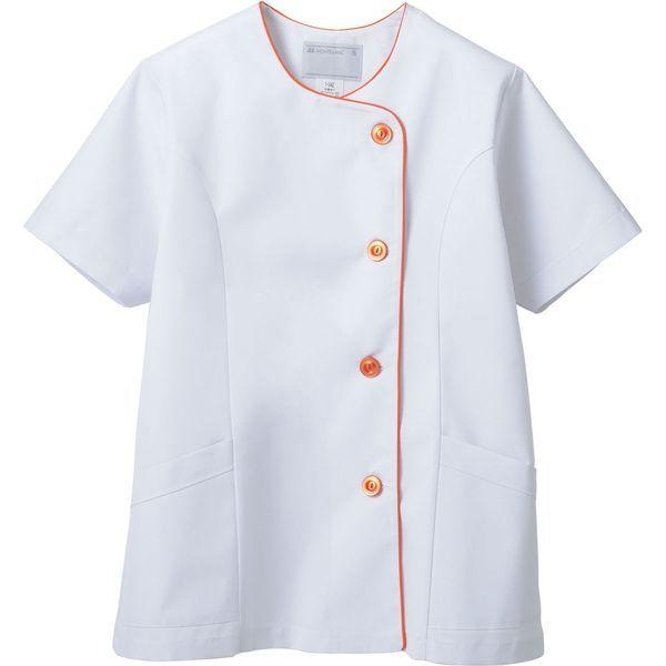 住商モンブラン MONTBLANC（モンブラン） 調理衣 レディス 半袖 白/オレンジ S 1-042 1枚（直送品）
