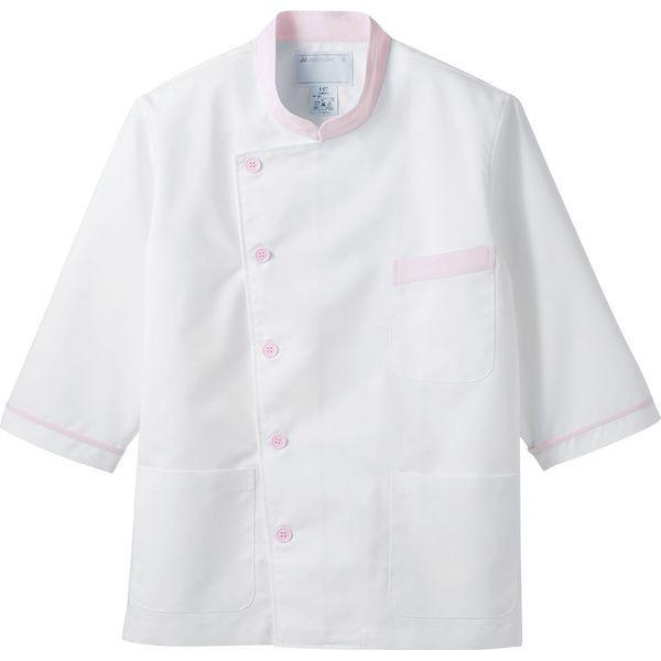 住商モンブラン MONTBLANC（モンブラン） 調理衣 兼用 7分袖 白/ピンク M 6-819 1枚（直送品）