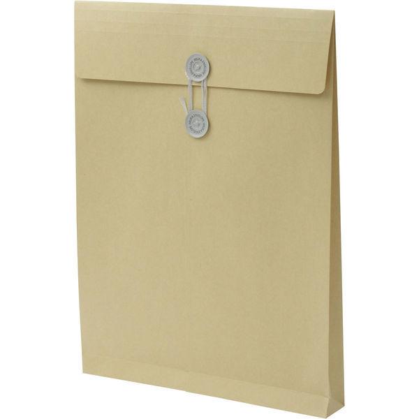 角２　クラフト保存袋　ハトメ紐付　マチ幅３５ｍｍ ＢＫ２１０２ １箱（100枚） イムラ封筒（直送品）