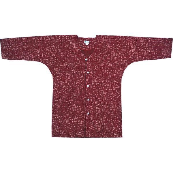 鶴丸 鯉口シャツ 桜ちらし柄 エンジ 特大(LL)サイズ 2520432009 1着（直送品） 5,859円