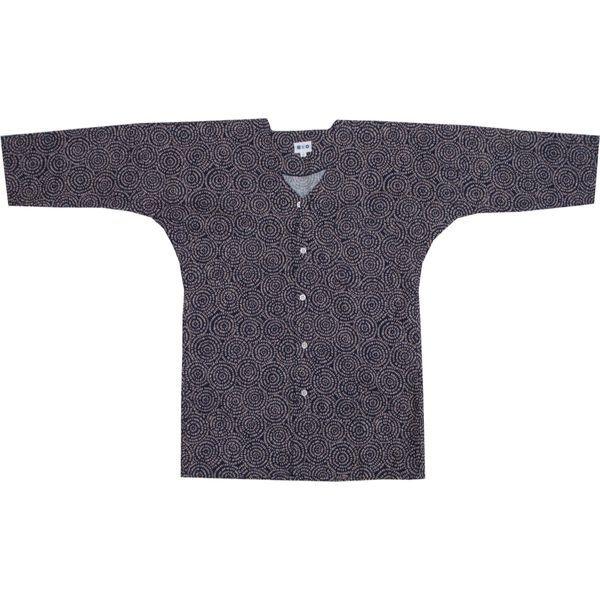 鶴丸 鯉口シャツ 花火柄 紺 中(M)サイズ 2520432025 1着（直送品）