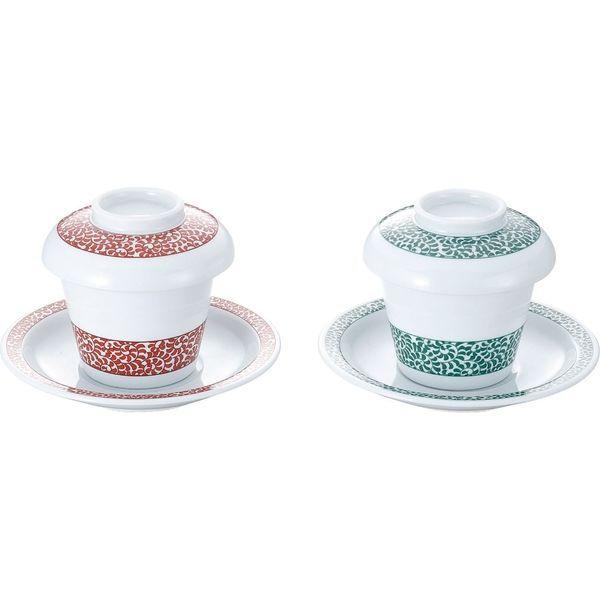 新品未使用正規品 ヤマト陶磁器 たこ唐草スープ碗受皿 赤 有名な 5個 461035 直送品