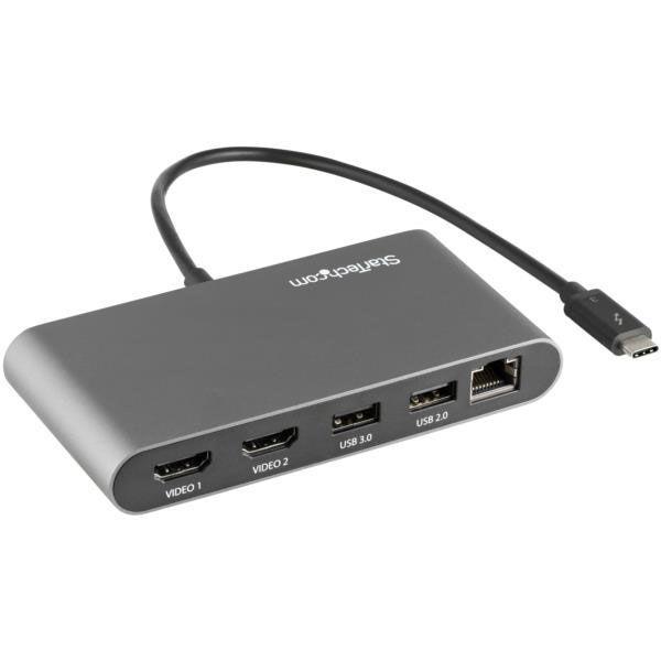 ドッキングステーション Thunderbolt 3接続 HDMI×2 USB-A×2 LANポート×1　TB3DKM2HDL　1個（直送品）