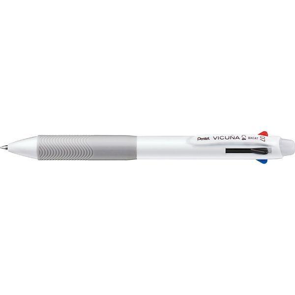 ぺんてる ４色ボールペン　ビクーニャ　０７　ホワイト軸 BXC47W 10本（直送品）
