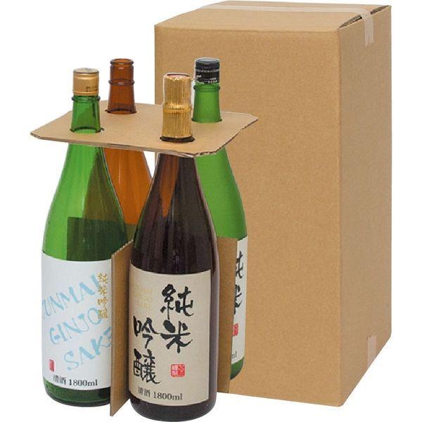 一升瓶入れ LOHACO - ヤマニパッケージ 一升瓶4本 お値打ち宅配箱 K-1301 1ケース