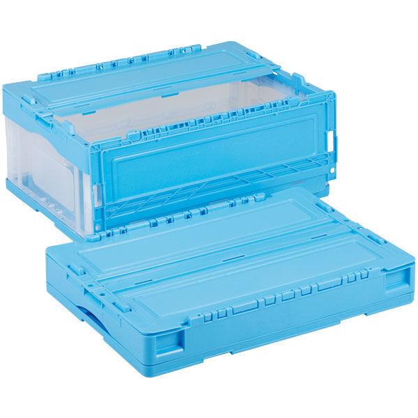 軽量折りたたみコンテナ CSS31NR 33L ブルー透明 ACCN365 1セット（10個） 岐阜プラスチック工業（直送品） 45,478円