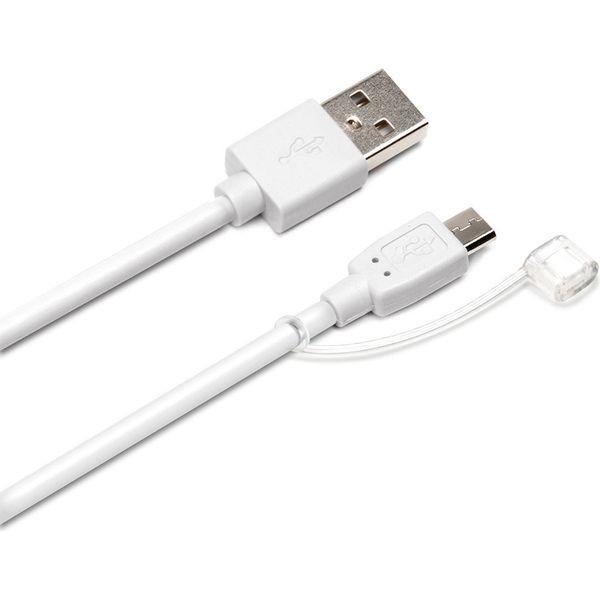 PGA 2.4A出力対応 micro USB充電ケーブル 0.5m ホワイト PG-MC05M05WH 1セット（2本）（直送品）