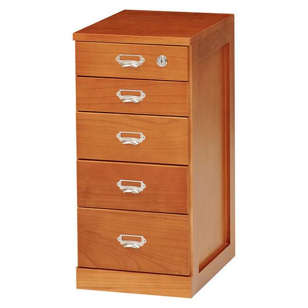 【軒先渡し】萩原 チェスト MCH-6580 ブラウン （約）幅28×奥行37×高さ61cm 1台（直送品）