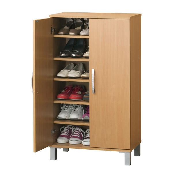 【軒先渡し】関家具 ツードア シューズボックス（ナチュラル） 奥行360×幅600×高さ1030mm 73172 1台（直送品）