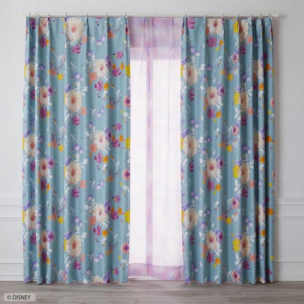 スミノエ DISNEY セミオーダー カーテン プリンセス タングルド 2100×2200mm ブルーグリーン １セット(2枚入)（直送品）
