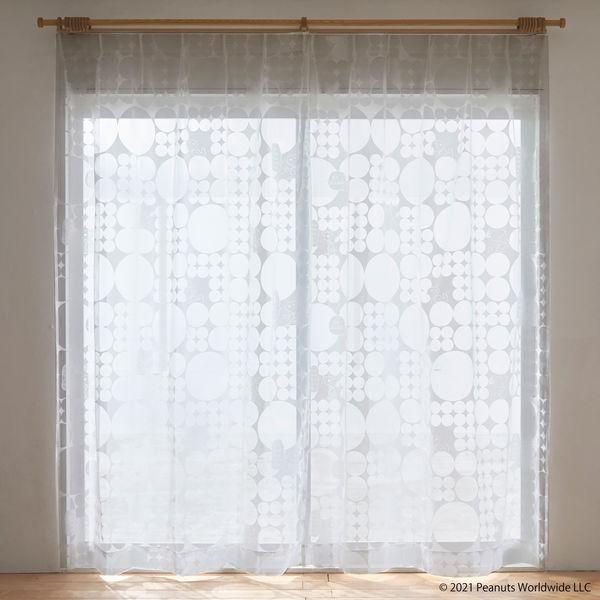 スミノエ PEANUTS セミオーダー レースカーテン チックチック 1000×2440mm ホワイト 1セット(2枚入)（直送品）