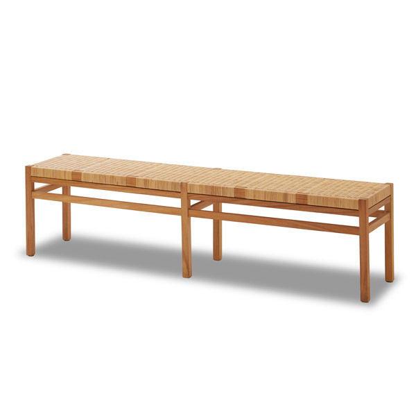 【軒先渡し】関家具 アンドクラフト 160 ベンチ タスカー ラタン座 幅1600mm チーク 1台（直送品） 49,009円