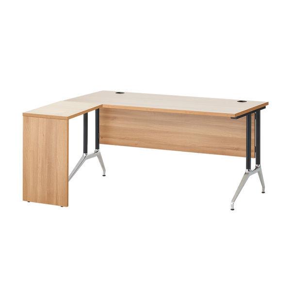 Garage OXシリーズ 平机 OX-157S サイドデスクセット 幅1500×奥行1400×高さ720mm ナチュラル 434555 1台（直送品）