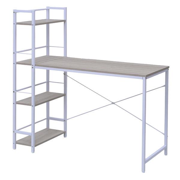 YAMAZEN ラック付きデスク 幅1140×奥行525×高さ1200 (天板740) mm GRD-1150 (AIV/SWH) 1台