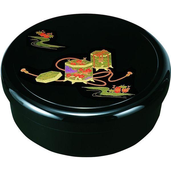 LOHACO - 紀州漆器協同組合 茶櫃 黒 平安物語（金蒔絵） 1個（直送品）