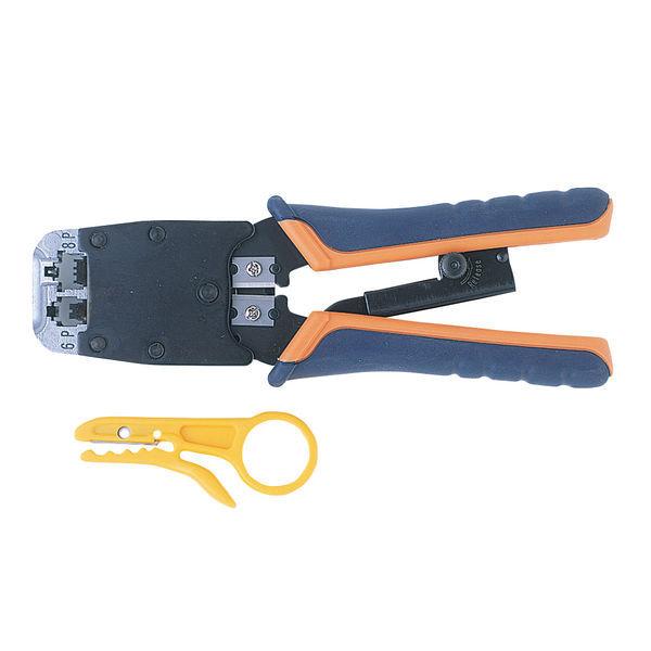 サンワサプライ かしめ工具（ラチェット付） ブラック/オレンジ HT-500R（直送品）