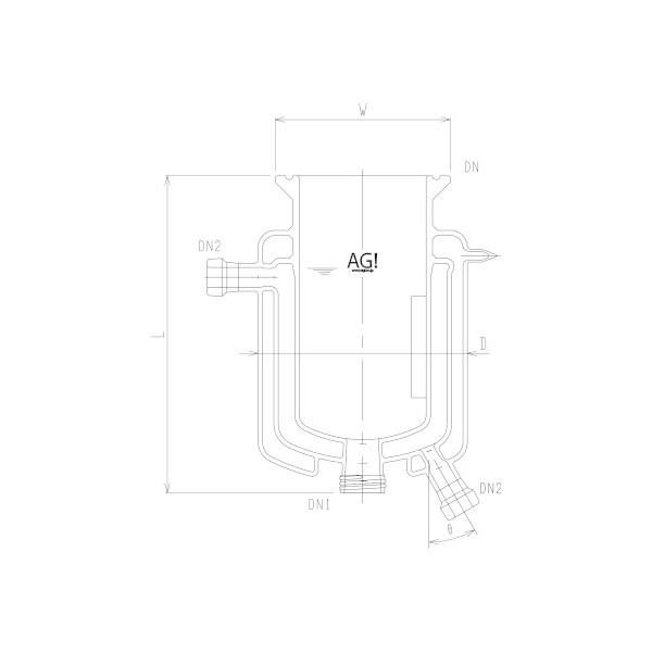 旭製作所 三重管式反応容器 メッキ・撹拌バッフル付 3970-6000-M-AP 1個 62-2115-94（直送品）