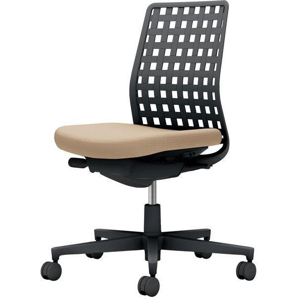 【組立設置込】コクヨ モネット 背樹脂 肘無 ランバー無 背座ツートン ナイロンキャスター ブラック×ソフトベージュ 1脚（直送品）