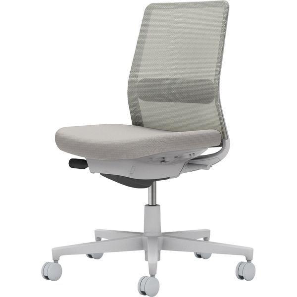 【組立設置込】コクヨ モネット 背メッシュ 肘無 ランバー付 背座同色 ナイロンキャスター ライトグレー 1脚（直送品）