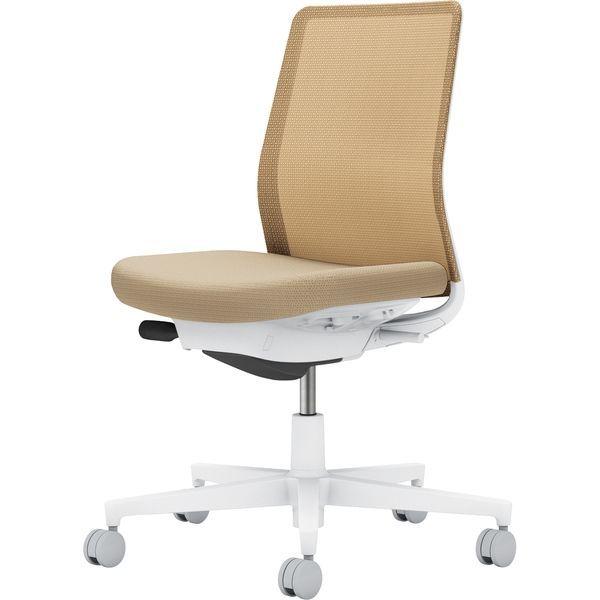 【組立設置込】コクヨ モネット 背メッシュ 肘無 ランバー無 背座同色 ウレタンキャスター ホワイトグレー×ソフトベージュ 1脚（直送品）