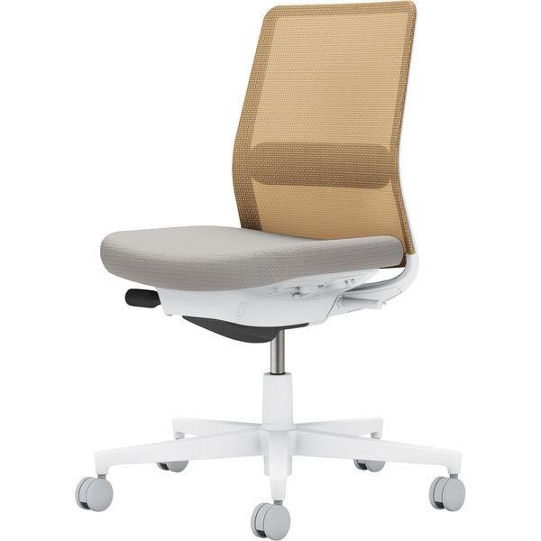 【組立設置込】コクヨ モネット 背メッシュ 肘無 ランバー付 背座ツートン ウレタンキャスター Wグレー×ライトグレー×ソフトベージュ 1脚（直送品）