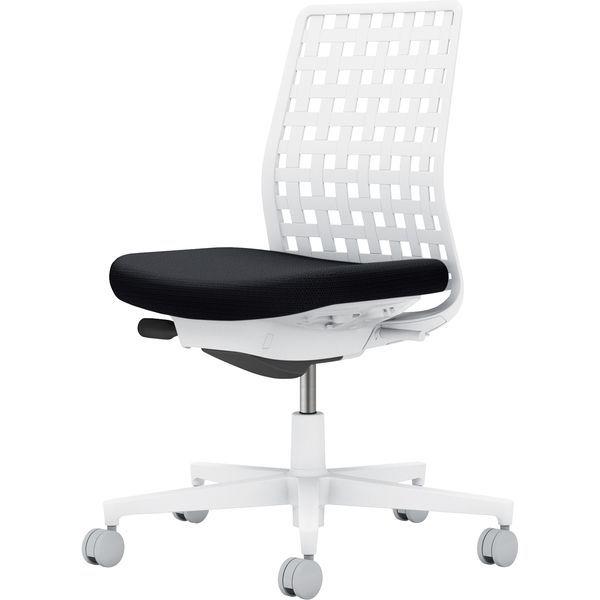 【組立設置込】コクヨ モネット 背樹脂 肘無 ランバー無 背座ツートン ナイロンキャスター ホワイトグレー×ブラック×ホワイトグレー 1脚（直送品）