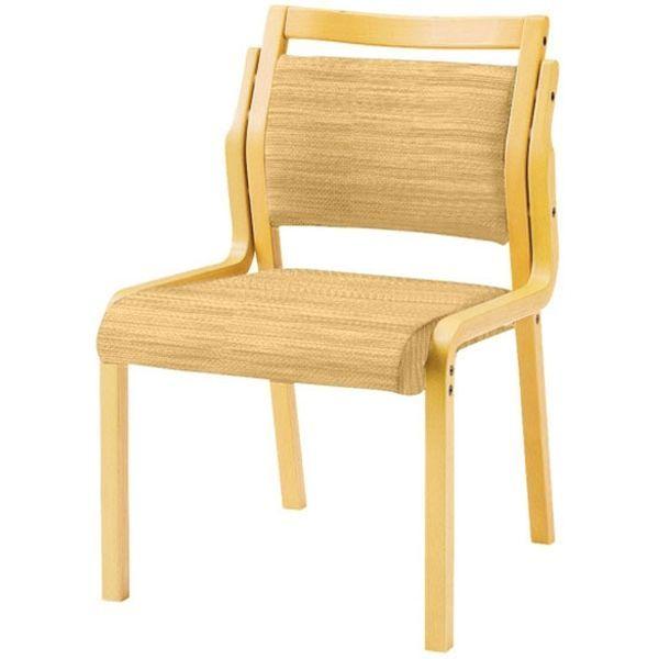 【軒先渡し】オリバー　介護用チェア　肘無・取手付タイプ　イエロー/ナチュラル　高機能ビニールレザー　1脚（直送品）