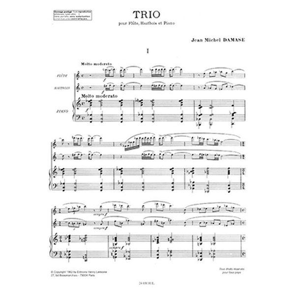 LEMOINE ダマーズ:三重奏曲 (FL / OB PIANO) HL24030 【シュポア】 1冊（直送品）
