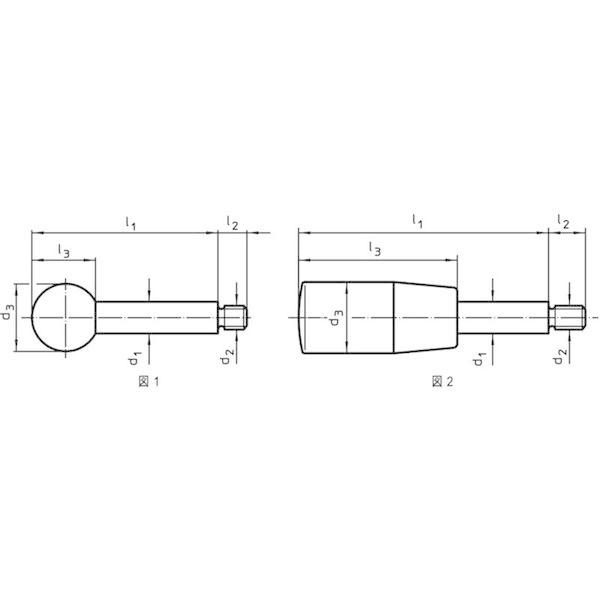 ロームヘルド ハルダー 男女兼用 Roemheld Halder グリップ レバー 0622 円筒形グリップ付 1セット 5個 直送品